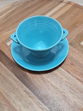Harlequin Turquoise Sugar Bowl and Plate